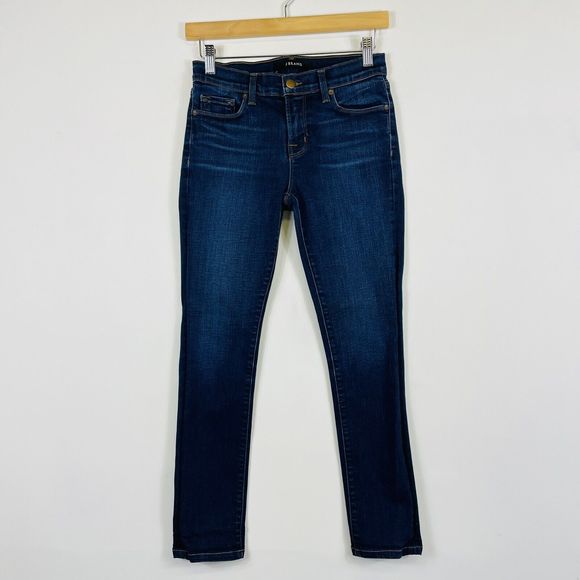 J‎ Brand Dark Vintage Blue Wash Skinny Leg Midrise 8.5" Denim Jeans Womens 26 - Picture 1 of 6